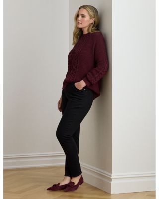 Cable Knit Cotton Crewneck Sweater