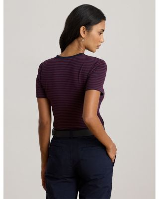 Striped Stretch Cotton Crewneck Tee