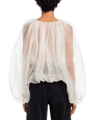 The Sheer Silk Balloon Blouse