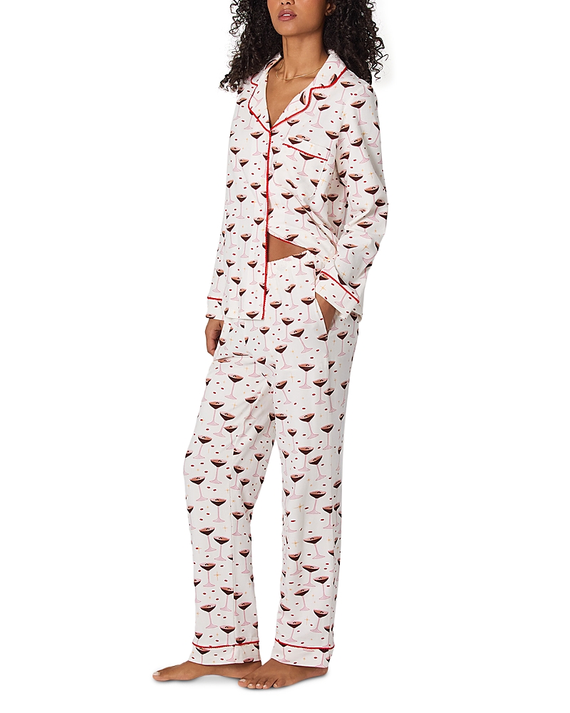 Bedhead Pajamas Espresso Kisses Long Sleeve Pajama Set In White