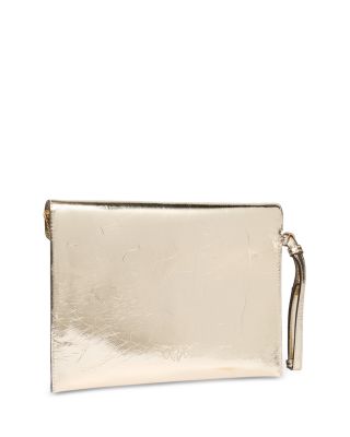 Metallic Leather Envelope Purse