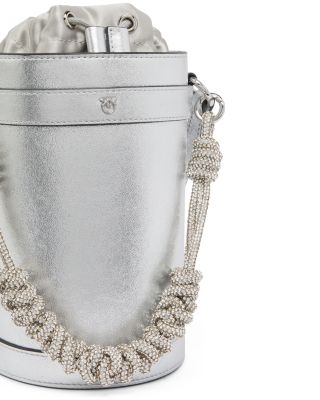 Mini Metallic Leather Bucket Bag