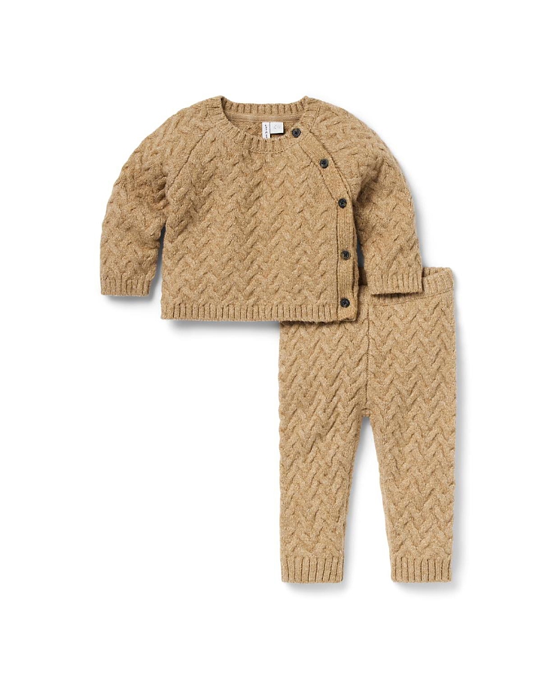 Janie and Jack Boys' Herringbone Knit Matching Set - Baby