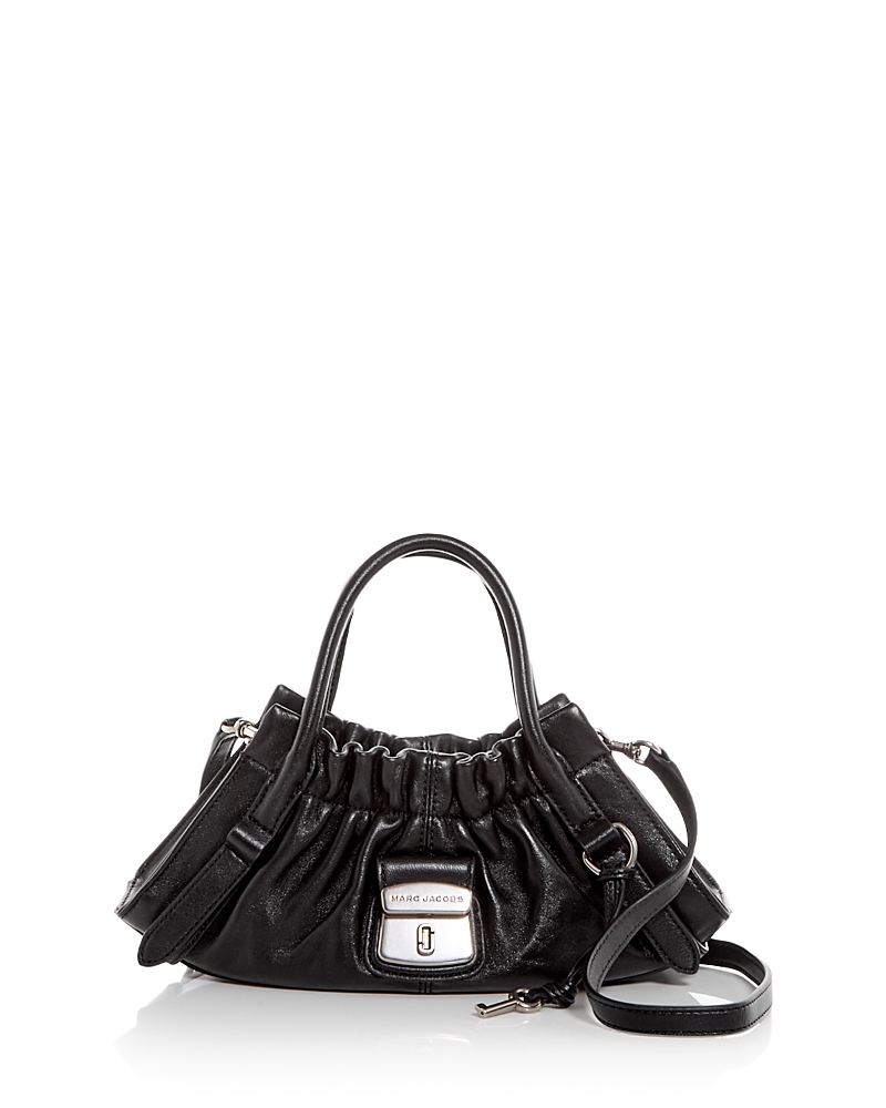 Marc Jacobs Small Leather Satchel Crossbody Bag In Black