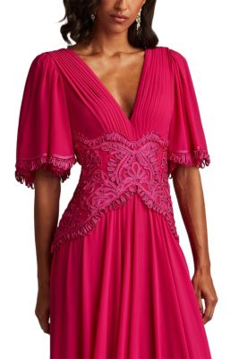 Indira Embroidered Chiffon Gown