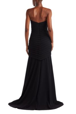 Vionna Shutter-Pleated Crepe Gown