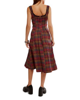 Freya Plaid Midi Dress