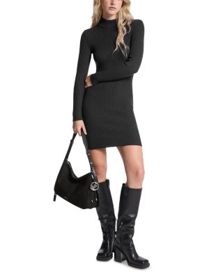 Merino Mock Neck Mini Dress