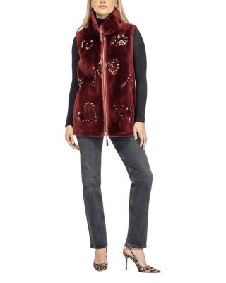 Reversible Shearling Zipper Vest