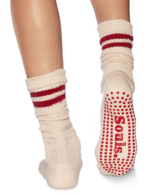 Red Stripe Cloud Grip Socks - thumbnail 3