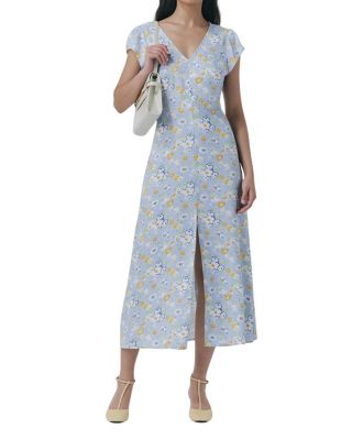 Blair Crepe Floral Sleeveless Midi Dress