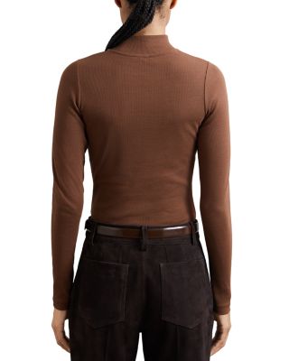 Polly Rib Funnel Neck Top