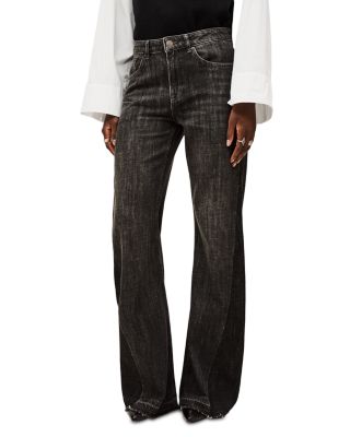 Fadou Mid Rise Flare Jeans in Blackstone
