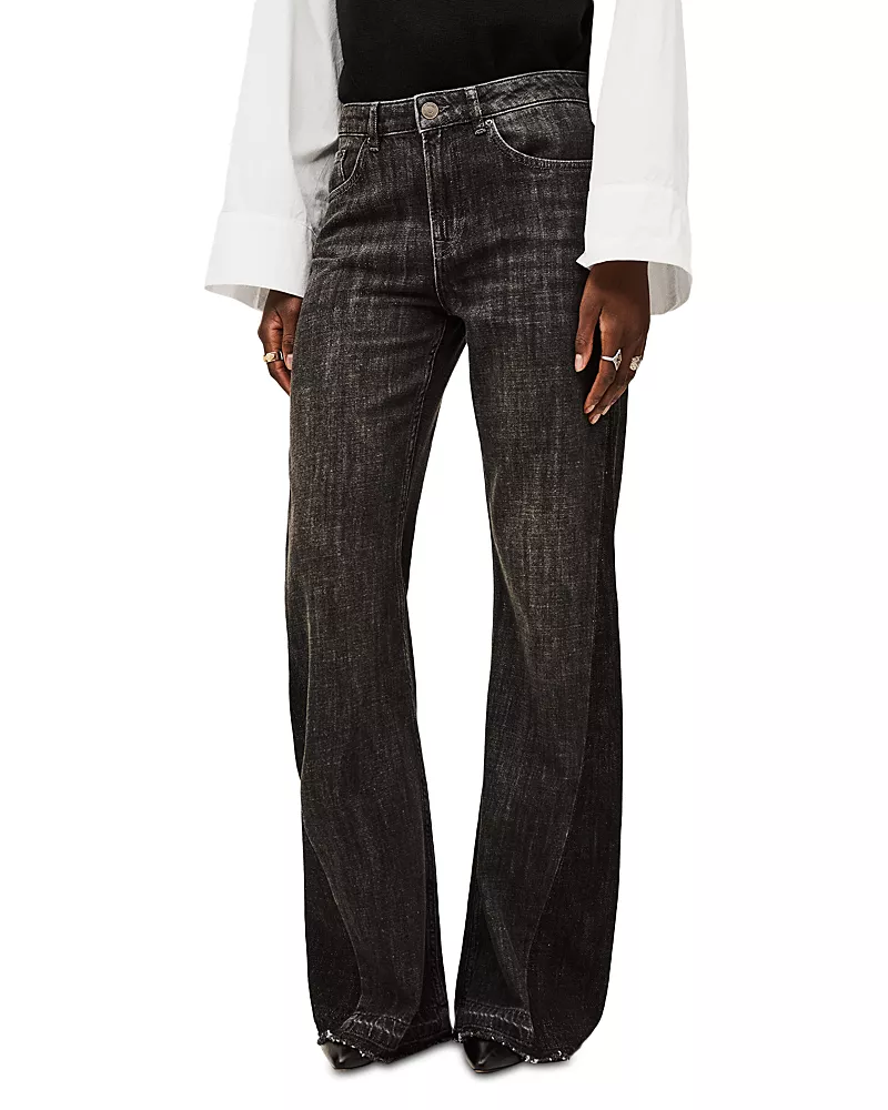 ba & sh Fadou Mid Rise Flare Jeans in Blackstone
