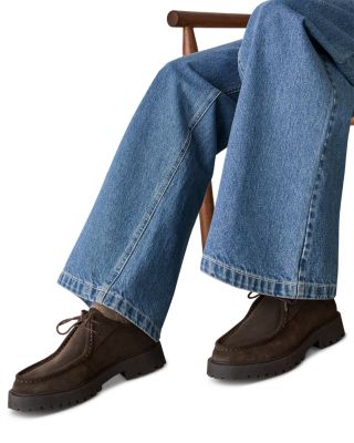 Women's Suede Chunky Lace Up Loafers