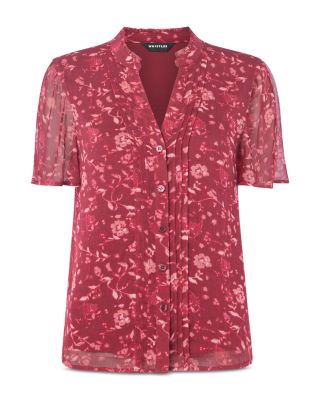 Ditsy Floral Split Neck Blouse