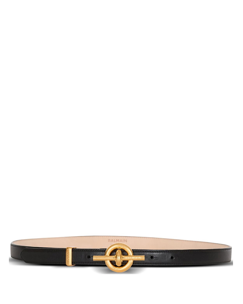 Balmain Calfskin T-bar Belt In Black
