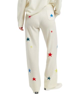  Women's Wool Cashmere Star Wide Leg Track Pants