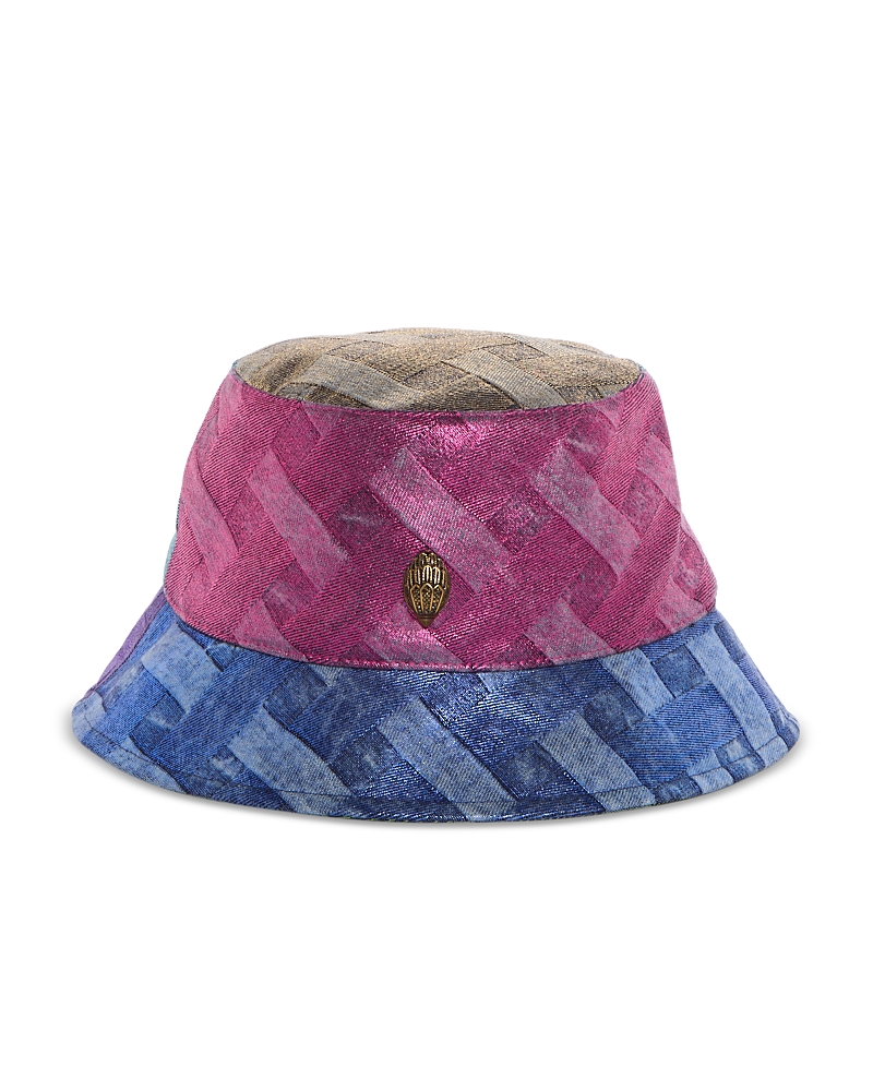 Kurt Geiger Metallic Denim Bucket Hat In Multi