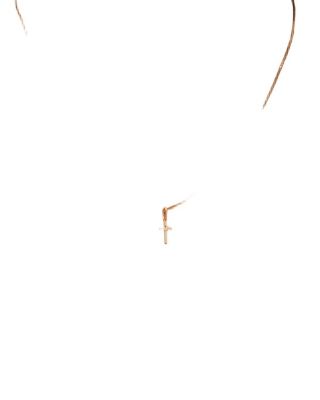 Solid Yellow Gold Lab Grown Diamond Cross Necklace