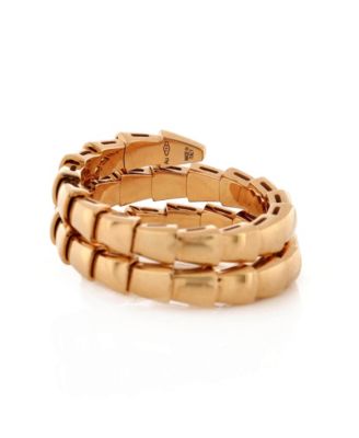  Serpenti Viper Two-Coil Ring 18K Rose Gold with Diamond