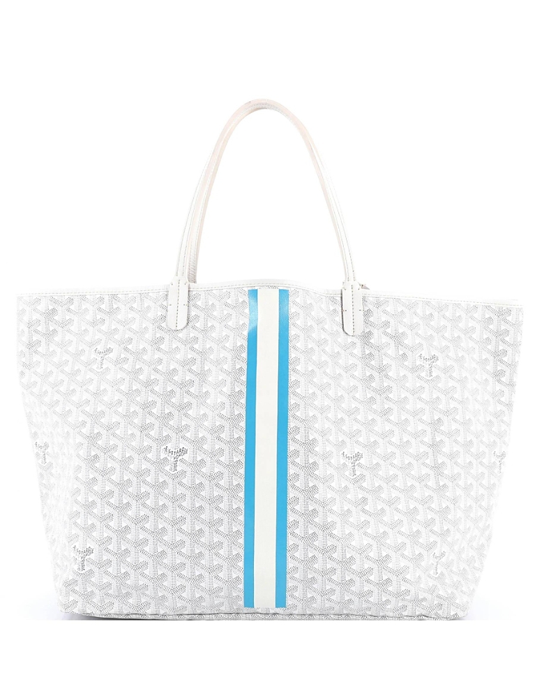 PRE-OWNED GOYARD Pre-owned Goyard Gm Saint Louis Tote Printed Coated Canvas In White