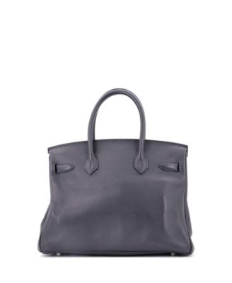 Birkin 30 Handbag Grey Swift with Palladium Hardware
