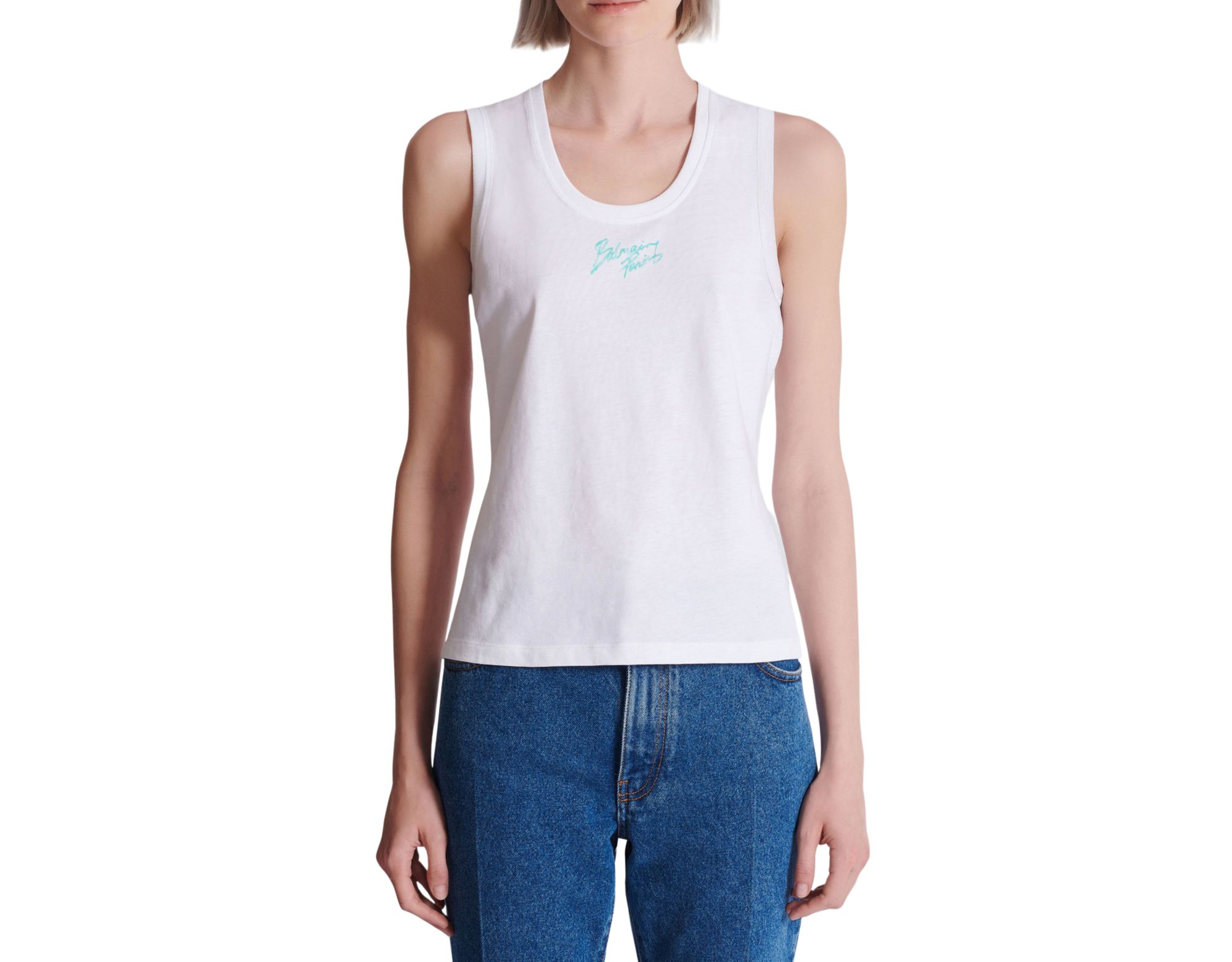 Relaxed Tank Top With Balmain Paris Brush Print — Image 6