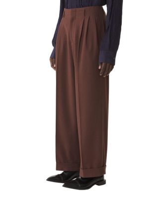  Wide-Leg Flannel Pants