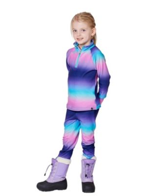 Girls' Two-Piece Gradient Thermal Underwear Set - Little Kid