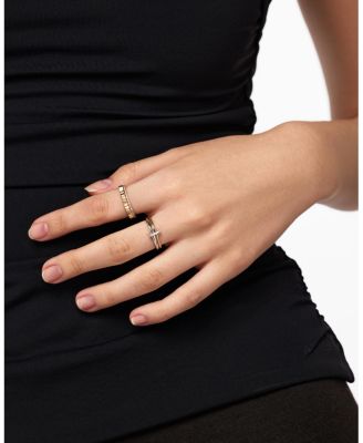 Solid Gold Two Tone Lab Grown Diamond Link Ring