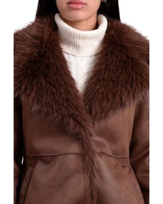 Faux Suede &amp; Shearling Jacket