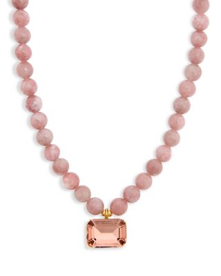 Sidonie Crystal Gemstone Beaded Pendant Necklace, 17.5" 