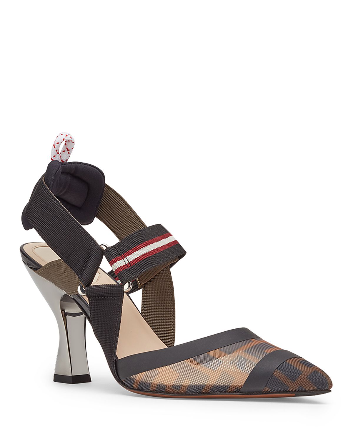 Fendi Women's Colibri Tech Mesh High Heel Slingbacks