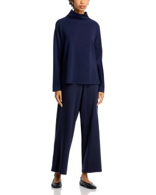 Cozy Brushed Terry Funnel Hug Neck Box Top