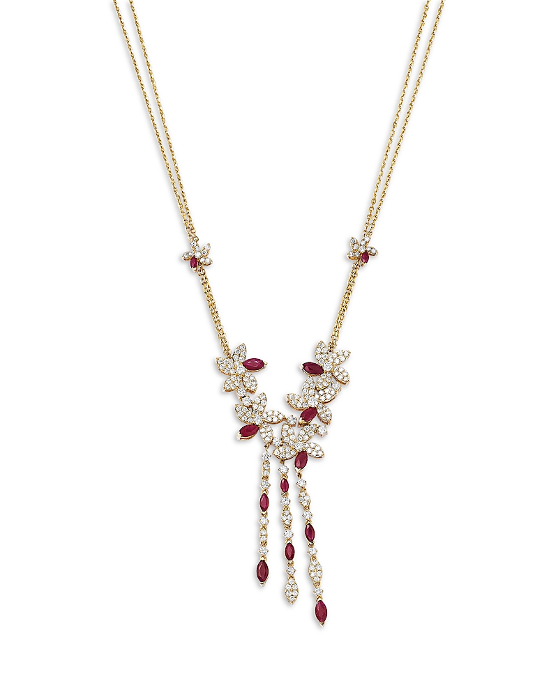 Bloomingdale's Fine Collection Ruby & Diamond Statement Necklace in 14K Yellow Gold