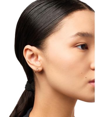  Solid Yellow Gold Lab Grown Diamond Circle Studs