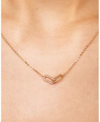  Solid Yellow Gold Lab Grown Diamond Link Necklace