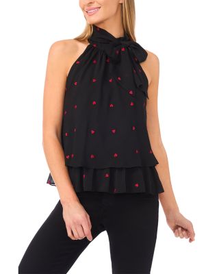 Tiered Halter Bow Tie Top