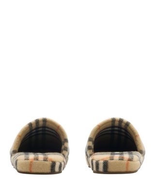 Check Wool Blend Slippers