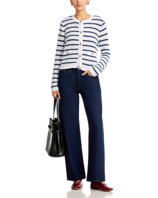 Stripe Button Front Cardigan