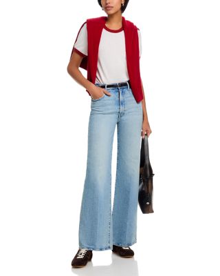 The Hustler Roller Sneak High Rise Wide Leg Jeans in I Confess