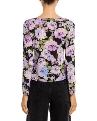 Bloom Jersey Deep Scoop Neck Long Sleeved Top - Exclusive