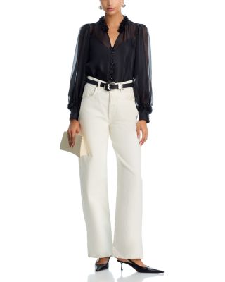 Flower Trim Blouse - Exclusive