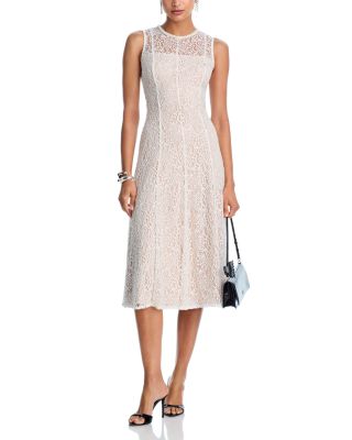 Lace Faux Pearl Trim Midi Dress - Exclusive