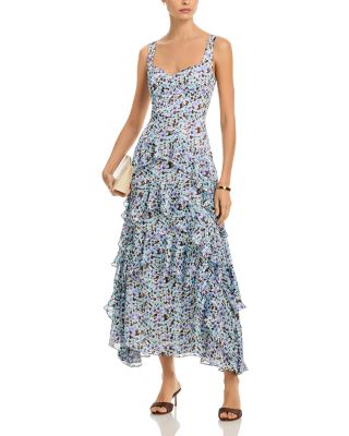 Sleeveless Floral Metallic Maxi Dress - Exclusive