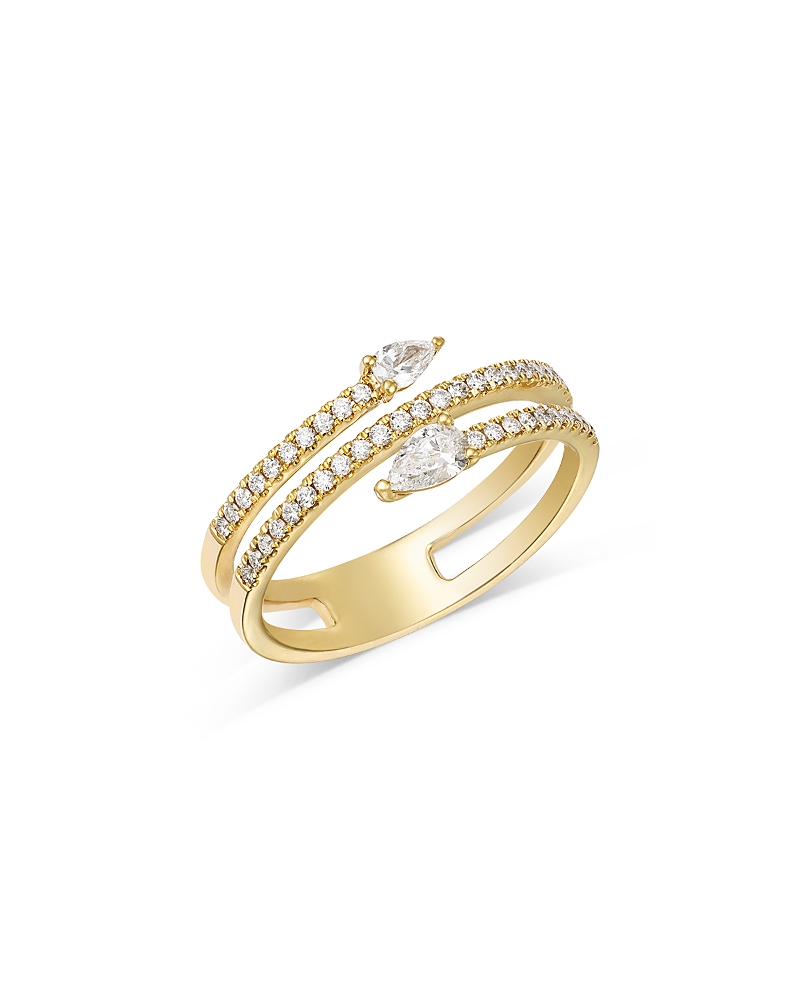 Bloomingdale's Fine Collection Diamond Bypass Ring In 14k Yellow Gold, 0.50 Tcw