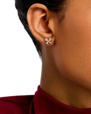 Diamond Butterfly Stud Earrings in 14K Yellow Gold, 0.33 tcw