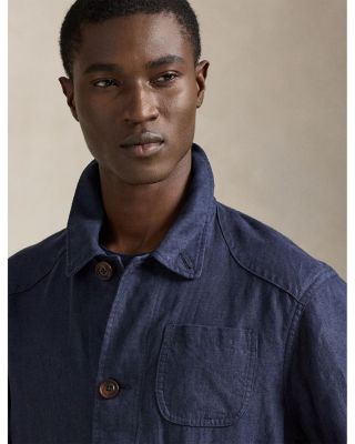 Linen Herringbone Utility Jacket