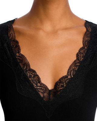 Lace V Neck Long Sleeve